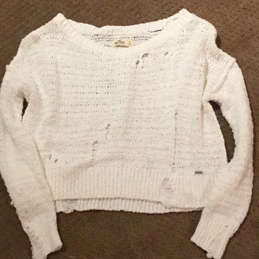 Hollister White Beachy Sweater. Size S.